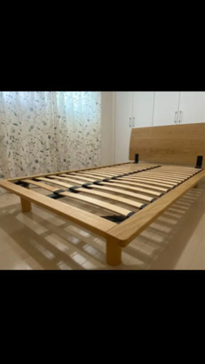 無印良品　セミダブルベッド　ヘッドボード付き