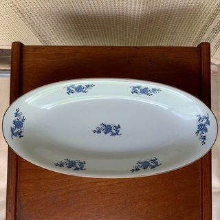 60年代 楕円形洋皿2枚組(長径31cm 短径14cm) 未使用品の画像
