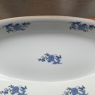 60年代 楕円形洋皿2枚組(長径31cm 短径14cm) 未使用品の画像