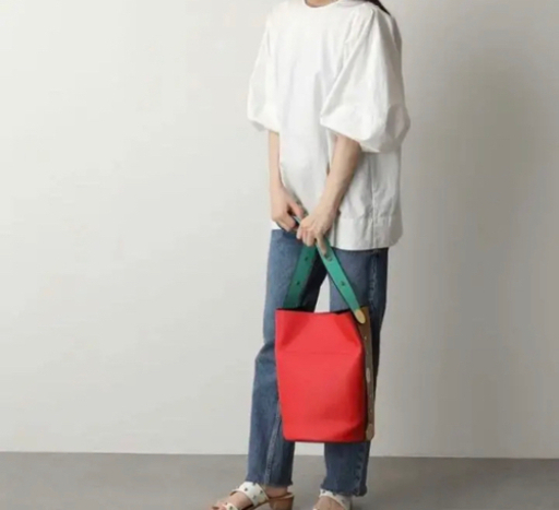 【新品】MARNI 19SS マルニ レザー バケツバック キャメルxレッド 赤
