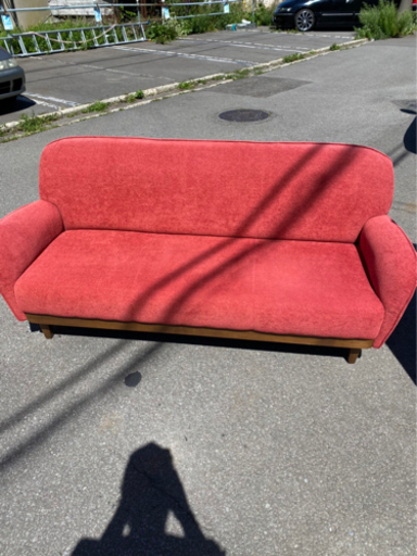 3人用ソファ　赤