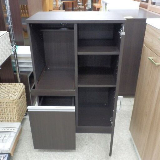 食器棚 コンパクト ブラウン 60×39.5×89.3cm 茶系 小型 小さめ 札幌 西野店