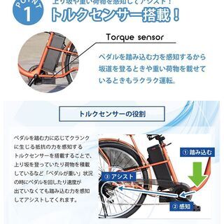 カギ有：配送・引き取りOK　展示品①　訳有　Santasan　電動アシスト自転車　207　ブラウンの画像