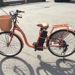 カギ有：配送・引き取りOK　展示品①　訳有　Santasan　電動アシスト自転車　207　ブラウンの画像