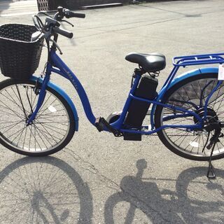 カギ有：配送・引き取りOK　展示品①　訳有　Santasan　電動アシスト自転車　207　ブルーの画像