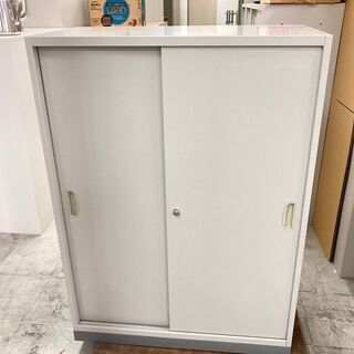 中古　良品　ナイキ　引き違い書庫　3段　スチール書庫　書庫　ロー...