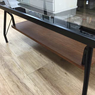 ガラスリビングテーブル(ブラック×ブラウン)です。【トレファク東大阪店】の画像