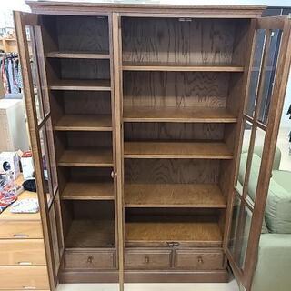 龍(6日迄)アンティーク 本棚 書棚 棚 キャビネット NEW北斗 書棚 飾り棚 キャビネット 本棚 ナラ材 ブックシェルフ