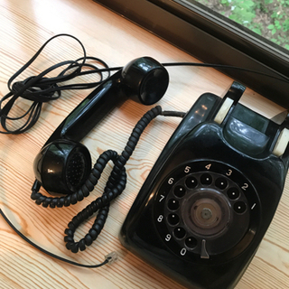 黒電話　レトロ　アンティーク　電話線ありの画像