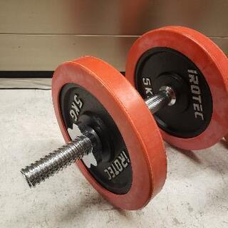 iROTEC　アイロテック　プレートセット　ダンベルシャフト　5kg×4　2.5kg×4　1.25kg×4　合計35kg の画像
