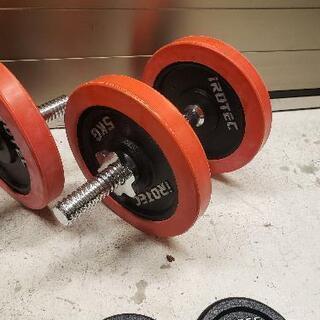 iROTEC　アイロテック　プレートセット　ダンベルシャフト　5kg×4　2.5kg×4　1.25kg×4　合計35kg の画像