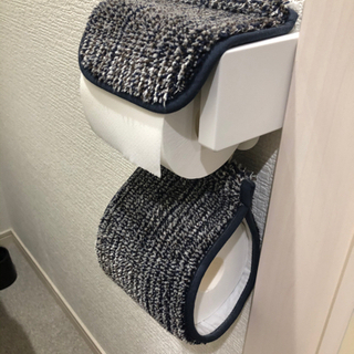 値下げ！【KEYUCA(ケユカ)】トイレカバー3点セット　テネルシリーズ　ネイビーの画像