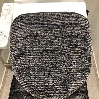 値下げ！【KEYUCA(ケユカ)】トイレカバー3点セット　テネルシリーズ　ネイビーの画像