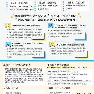【英語コーチング体験セッション受付中】3か月で聞こえる！話せる！わかる！を実感の画像