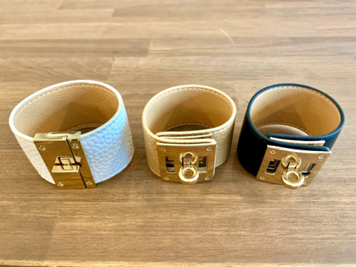 【在庫処分】【新品・未使用】【16個まとめ売り】レザーブレスレット（ホワイト）