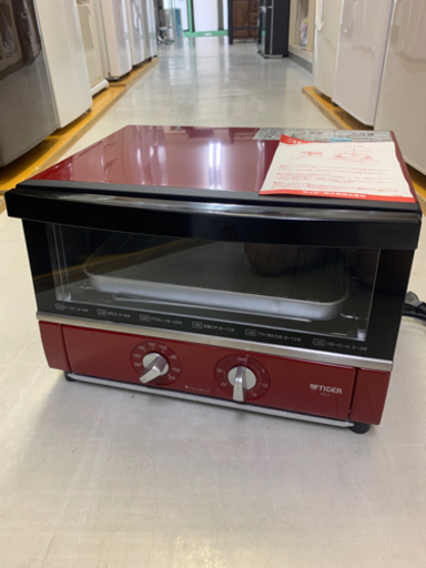 【リサイクルサービス八光　田上店　配達・設置OK】TIGER　レッド　オーブントースター　KAS-A13S 2014年製