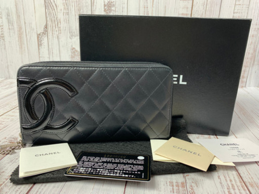 ネット決済可能超美品　シャネル　ラムスキン　カンボンライン長財布