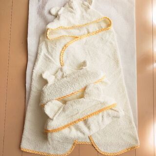 耳付きフードバスタオル　3枚の画像