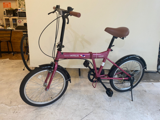 20インチ　折りたたみ自転車　パープル