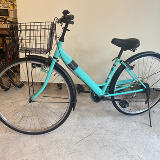 27インチ シティサイクル ミントグリーン 6段変速