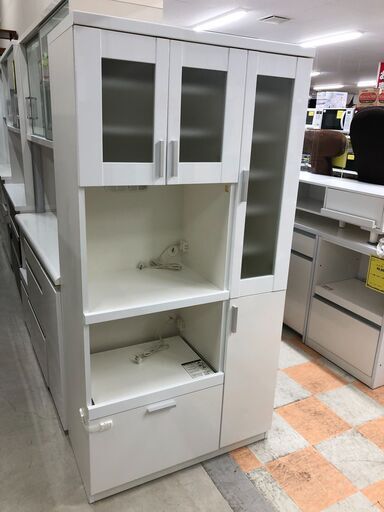 食器棚 ホワイト 共和産業  W90cm×H181cm×D45cm ※クリーニング済み