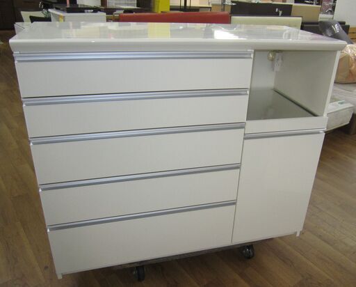 R071 高級 PAMOUNA パモウナ キッチンカウンター 下台 120 キッチン収納 レンジ台 幅120cm 美品