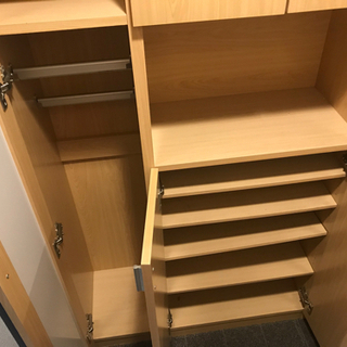 靴箱(鏡付き) シューズボックス　木製　の画像