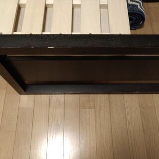 セミダブルベッドフレーム　ブラック　引き出し3個付きの画像