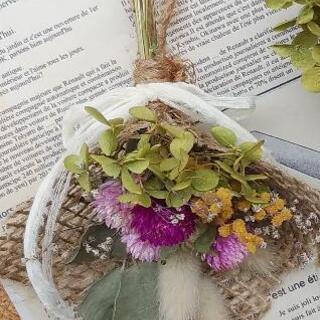 手作り。アジサイのリース＆スワッグの画像