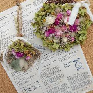 手作り。アジサイのリース＆スワッグ