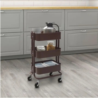 【新品・未開封品】IKEA RASHULT ロースフルト ワゴン　ダークブラウン　38x28x65の画像