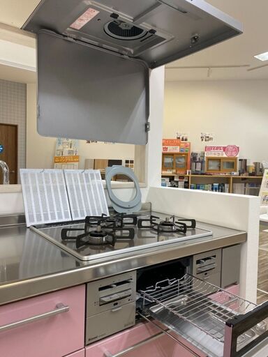 【1点限り】展示品システムキッチン（未使用品）LIXIL（リクシル）製/Wサポートシンク付