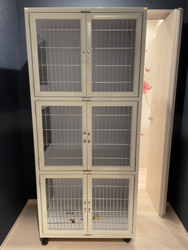 PLAS.co製3段犬舎　ステンレスケージ(特注)