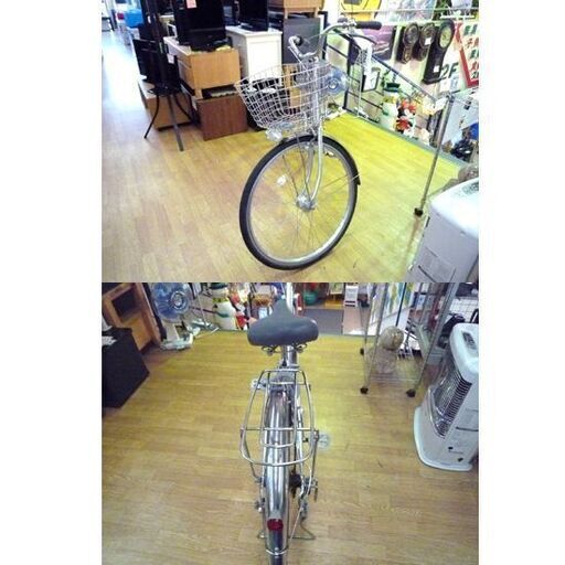 DCM 自転車 27インチ シティサイクル ママチャリ シルバー 6段変速