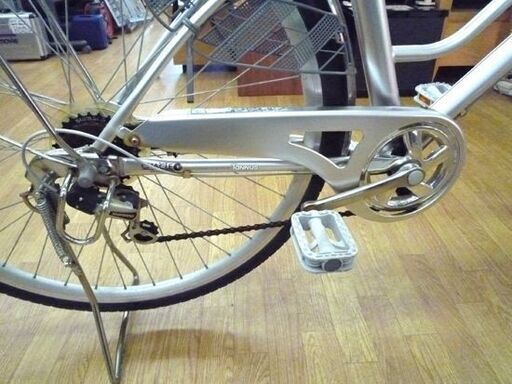 DCM 自転車 27インチ シティサイクル ママチャリ シルバー 6段変速