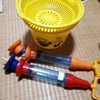 水遊びセット　バケツ　ざる　水鉄砲