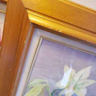 お花の絵　百合など　フレーム　額付き　絵画③の画像