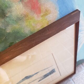 中国風(台湾？)の絵　台湾　日月潭　フレーム 額付き　絵画⑥　そのまま飾れますの画像