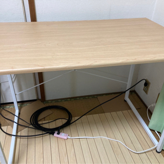 ナチュラルカラー×ホワイト木机テーブル