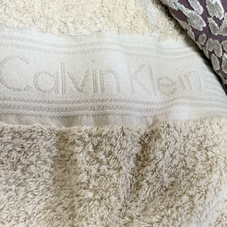 Calvin Kleinタオル地ブランケット 兼 大判バスタオルとしても！  の画像