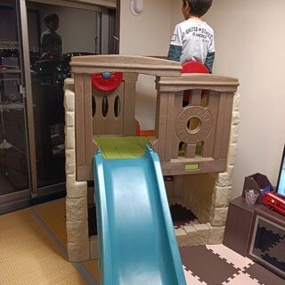Step2 室内遊具 屋内遊具 屋外遊具 すべり台 ウッドランドクライマーの画像