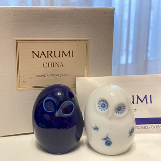 未使用☆NARUMI CHINA ナルミチャイナ フクロウ 塩コ...