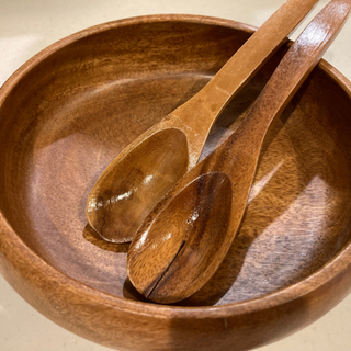 (取引決定済)木製 サラダボールセット 5点セット 大×1 小×4 スプーン2本 オシャレ の画像