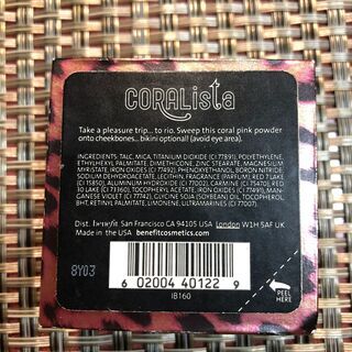 ＃005　【Benefit CORAListaチーク】ベネフィットの画像