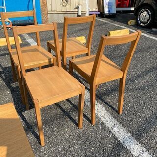 シンプルデザインが個性的！【愛品館 江戸川店】　無印　良品計画　ダイニングテーブル5点セット　ダイニングセット　ID:152-007744-007　配送可＆代引き配送可の画像