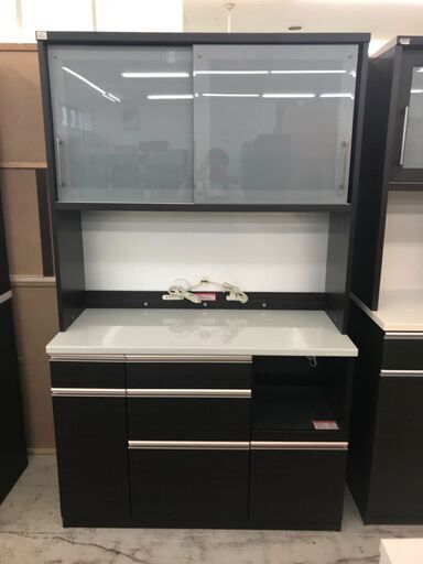 高橋木工　キッチンボード　アベニュー120　DB　食器棚　W1200×H2000×D520　クリーニング済