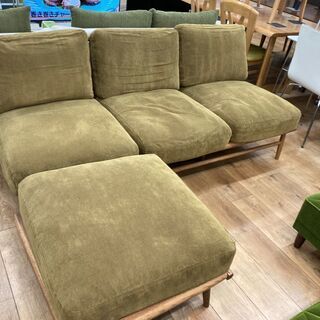 MOMOnaturalモモナチュラル クラウド3人掛けソファ+オットマン MOMO natural(モモナチュラル) オットマン付3人掛けソファー CLOUD