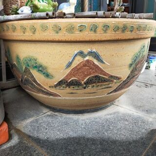 睡蓮鉢 スイレン メダカ 金魚 陶器 78cm 水抜き穴