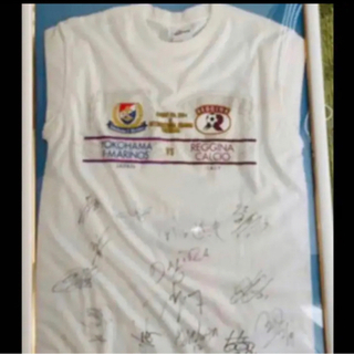 サッカーレア品 レッジーナ(中村俊輔)VS横浜マリノス 直筆サイン記念シャツ