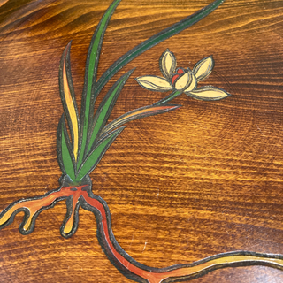 新品　おぼん　プレート　後藤塗　サイズ幅約28cm丸　厚み約2.5cm の画像